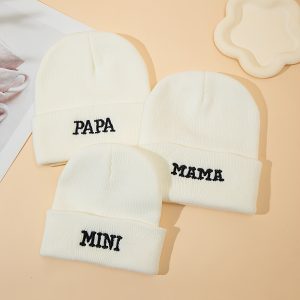 Single/Two/Three-piece Set Papa+mama Autumn and Winter Knitted Hats