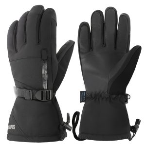 Ski Gloves Mens Gloves For Cold Winter Ski Gloves, Black