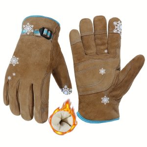 Insulated Work Gloves For Men Women, Thermal Leather Gloves, Cold Weather Warm Gloves For Driving And Outdoor Work