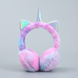 1pc Sparkling Unicorn Earmuffs for Women and Girls, Warm Plush Earmuffs with Sequins for Winter Protection