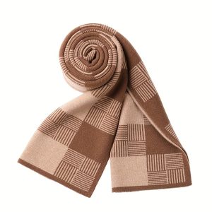 1pc Men's Simple And Fashionable Wool Scarf, Ideal choice for Gifts