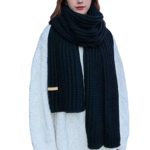 Warm Knitted Scarf, Thick, Warm And Fashionable Solid Color, Perfect Choice For Autumn And Winter, Breathable And Warm, Weaving Process, Suitable For Going Out, Travel, Dinner Date, Fashion Women's Accessories, Perfect Gift For The Loved One.