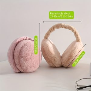 Autumn And Winter Retractable Warm Anti-freeze Earmuffs Foldable Wool Warm Men's And Women's Windproof Earmuffs