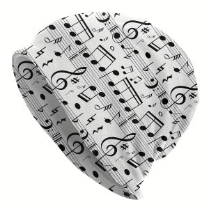 Men's Hip Hop Winter Beanie Hats With Music Notes Design